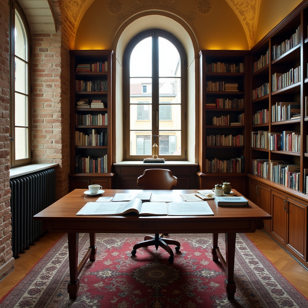 Ufficio editoriale Jarel Morai in edificio storico genovese con luce naturale